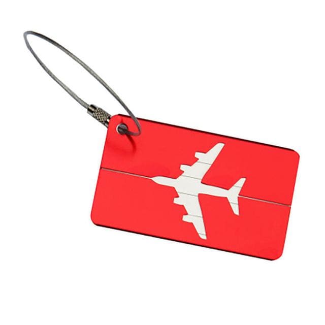 étiquette De Bagage Avion En Aluminium Rouge | Lilikdo